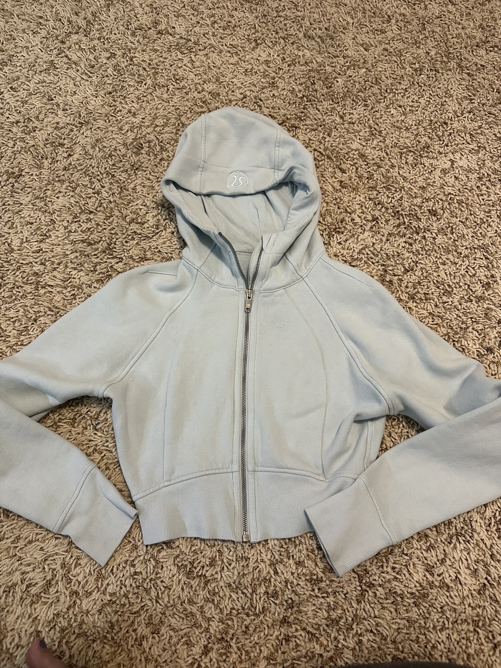 Lululemon Powered Blue Scuba Cropped Hoodie